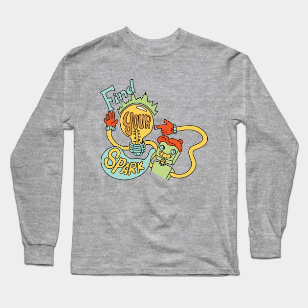 Vintage Motivational Robot Long Sleeve T-Shirt by LaurTheDino